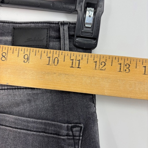 Subdued Womens Size 23 Jeans High Rise Soft Flare Charcoal Gray Stretch Pockets - Picture 8 of 8